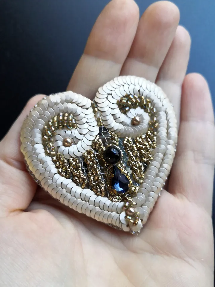 Paired brooch in the form of a heart and a key heart brooch gift for woman