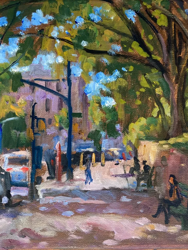 New York Cityscape Painting - Uptown Broadway/Inwood NYC - 8x10 Oil on Linen, Plein Air Impressionist Fine Art, Signed Original