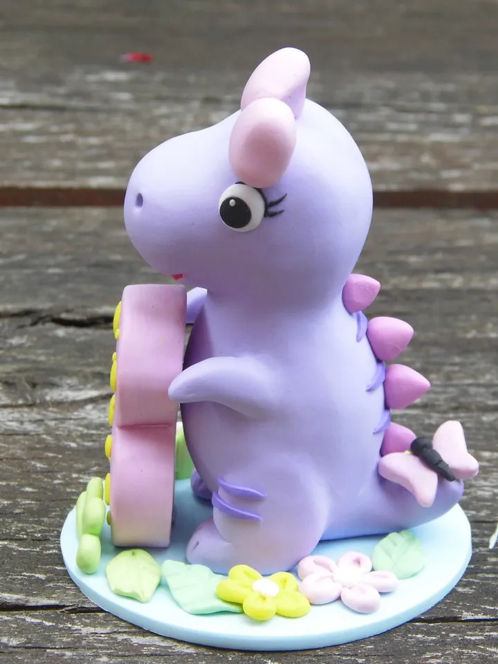 Dinosaur Cake Topper Girl, Birthday Cake Topper Figurine, Dinosaur Cake Decoration, Dinosaur Birthday Gift, Dinosaur Birthday Party Themed