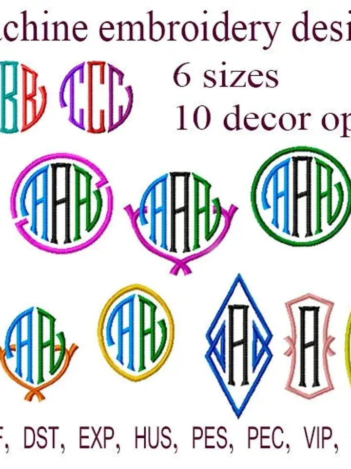 Circle monogram embroidery font 4x4 embroidery files letters Monogram embroidery fonts bundle Program for embroidery machine Alphabet pes