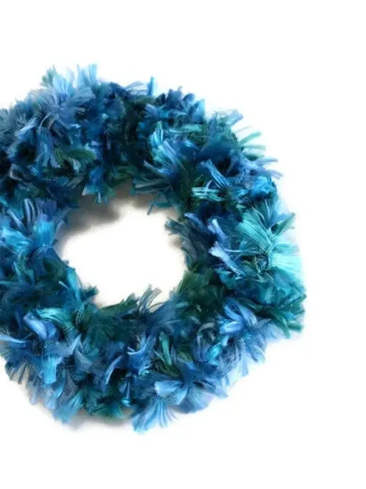 Crochet Yarn Scrunchie, Feathery Top Knot Scrunchy, Bridesmaid Proposal, Hair Ribbons and Accessories, Mother's Day Gift for Her, Super Soft