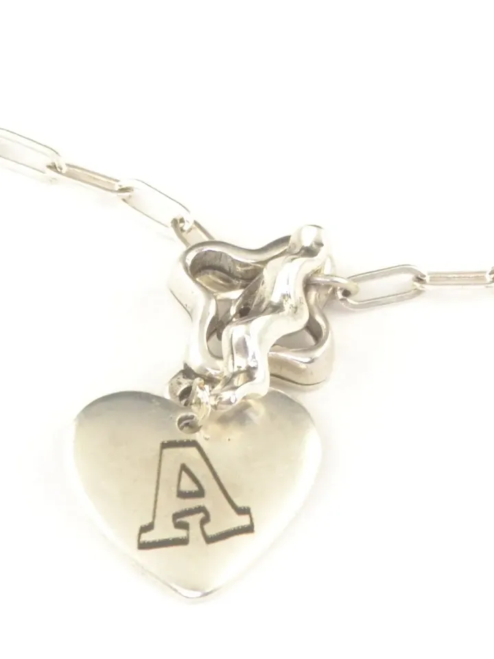 Personalized Gifts For Her, Initial Necklace Personalized, Dainty Letter Heart Necklace, Layered Chain Paperclip Choker Custom Engraving