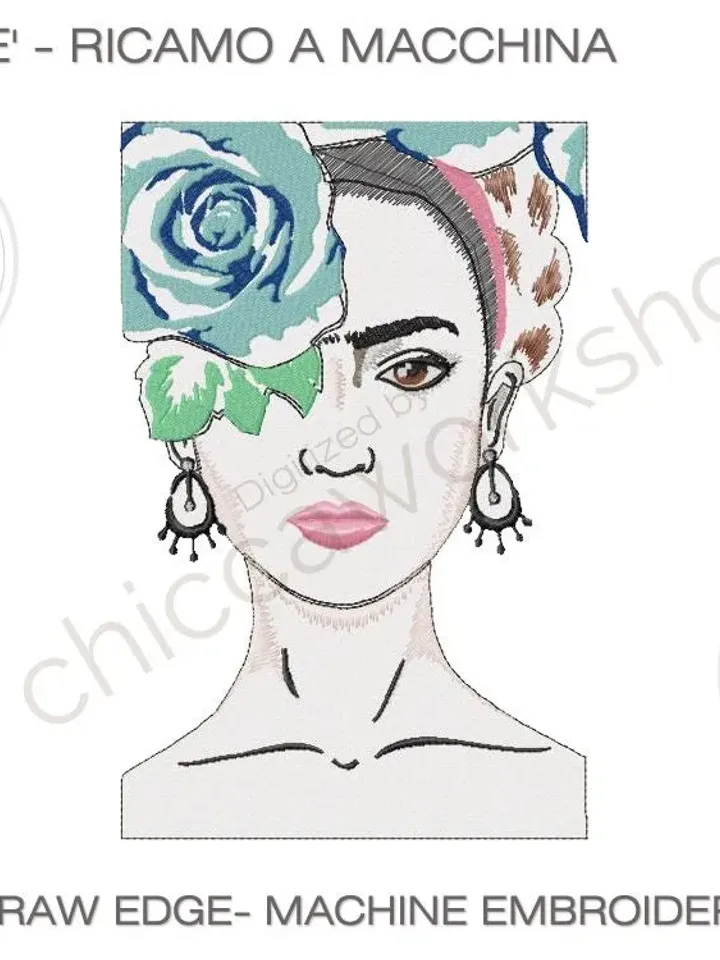 Frida Kahlo Portrait – Ricamo a macchina