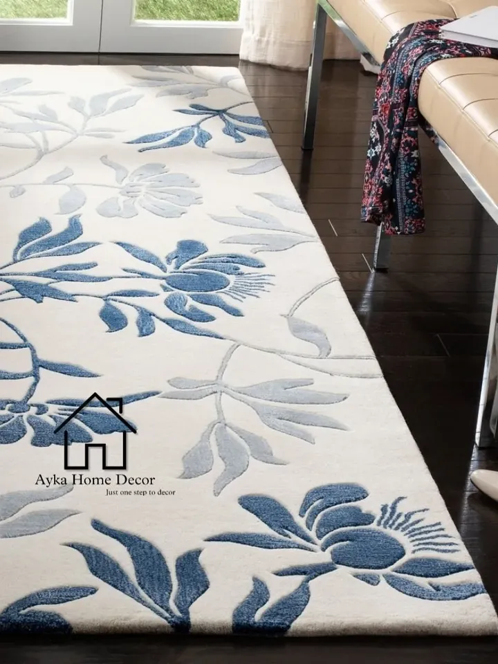 Ayka 100% Pure Woolen Area Rug For Hall Kitchen Living Room Bed Room Dining Room Kids Room Carpet / Leaves Rug / Modern Rug / Christmas Gift