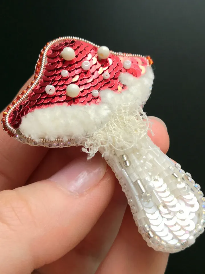 Fly Agaric Brooch Mushroom Brooch beaded brooch