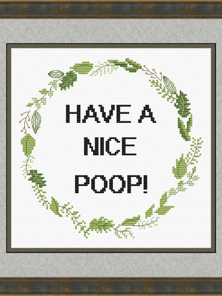 Funny Cross Stitch Pattern, Subversive Cross Stitch, Have A Nice Poop Cross Stitch Pattern, Modern Cross Stitch Pattern
