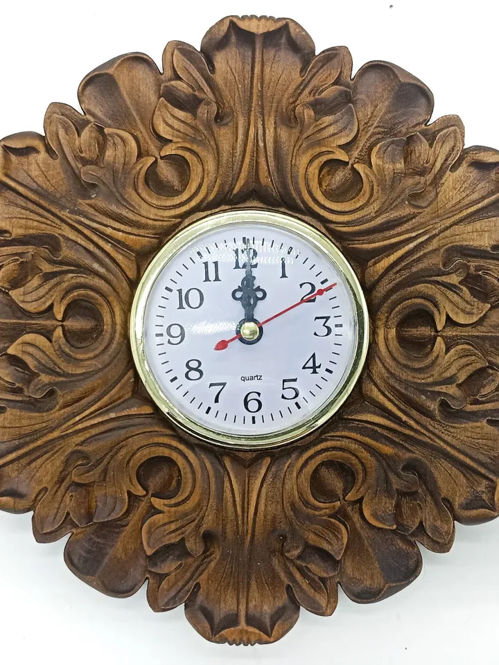 Wooden wall clock, Wall clock, Rustic wall clock, Wooden clock, Wooden Carver Panel, Wooden wall decor, carved wood wall art