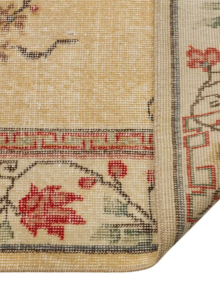 BohoKilim: Natural Turkish Rug for a Bohemian Home Decor, Oushak Style, 159x277cm.