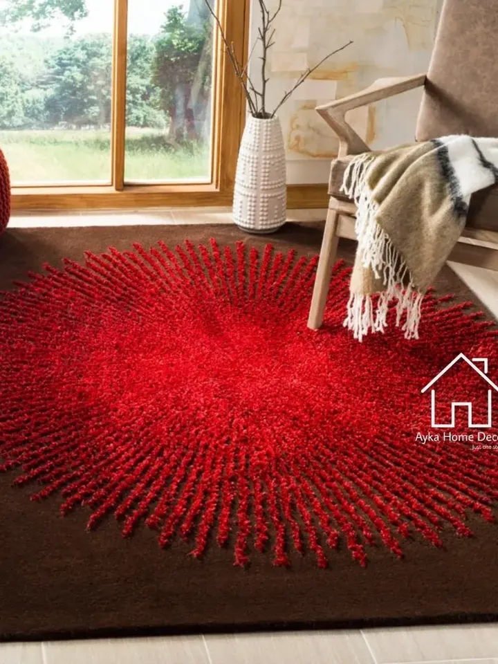 Framis Hand Tufted Woolen & Silk Area Rug For Hall Kitchen Living Room Bed Room Bath Room Dining Room Kid Room Carpet / Hall Rug / Blinking