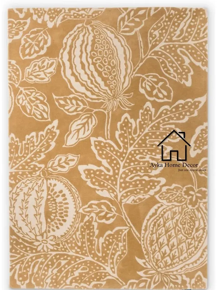 Floral Hand Tufted Area Rug 100% Woolen Carpet For Hall Kitchen Living Room Kids Room Dining Room Bath Room Bed Room Rug