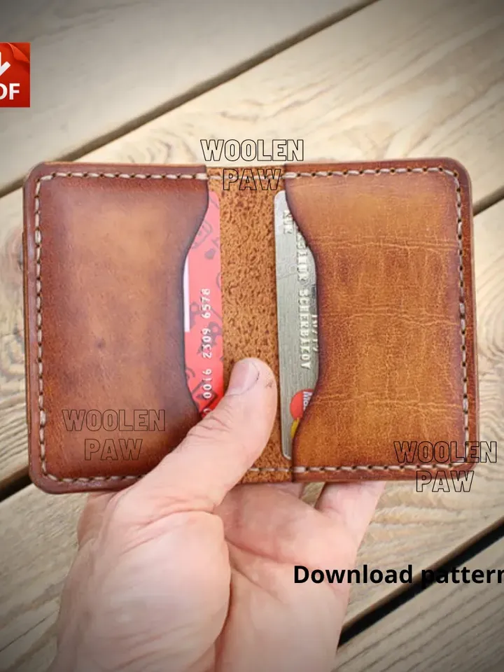 Leather pattern to make a Minimalist wallet. BF12