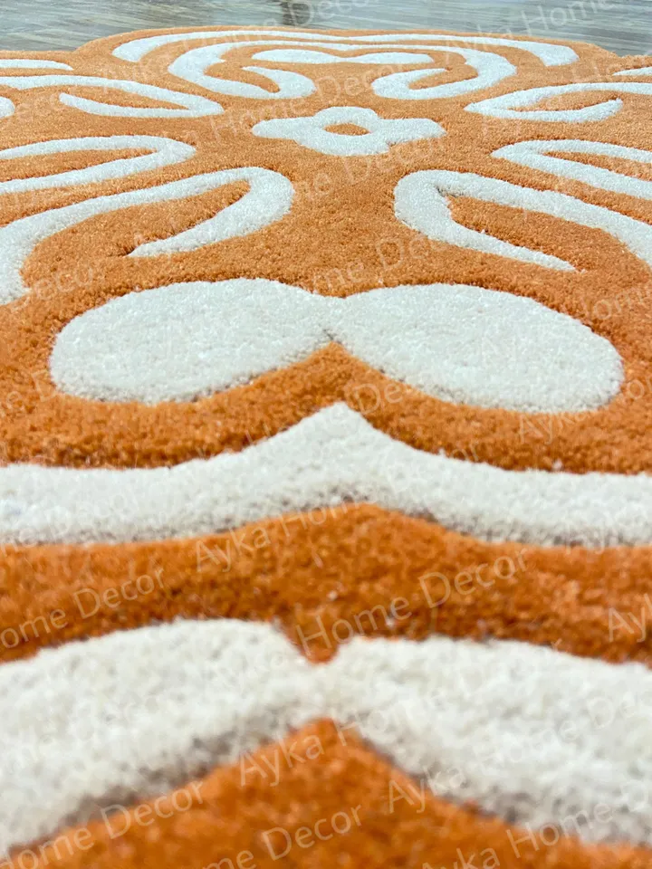 Whito Stip Woolen Handmade Area Rug For Hall Kitchen Living Room Bed Room Bath Room Dining Room Kids Room Carpet / Christmas Gift / Rugs