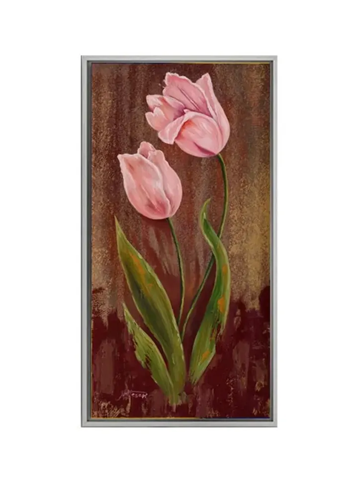 Pink Tulip picture Print on Canvas , Floating Frame Option, Modern Wall Art, Extra Large Canvas Wall Art
