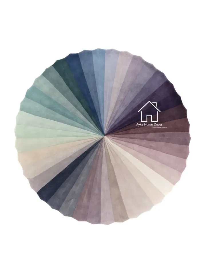 Multi Ribo Round Shape Colourful rug Handmade Area Rug Hand Tuft Rugs Modern Rugs for Living Room Rugs Bedroom rug Designer Area Rug