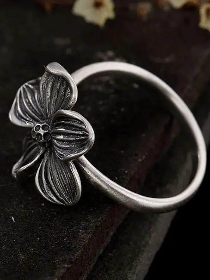 Cherry Blossom Ring, Silver Cherry Blossom Ring, Blossom Ring, Silver Flower Ring, 925 Silver Ring, Silver Floral Ring, Flower Ring