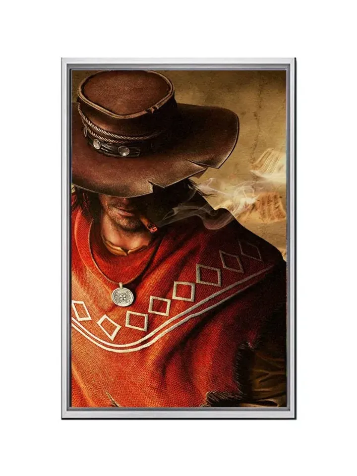 Cowboy Print on Canvas , Floating Frame Option, Modern Wall Art, Extra Large Canvas Wall Art
