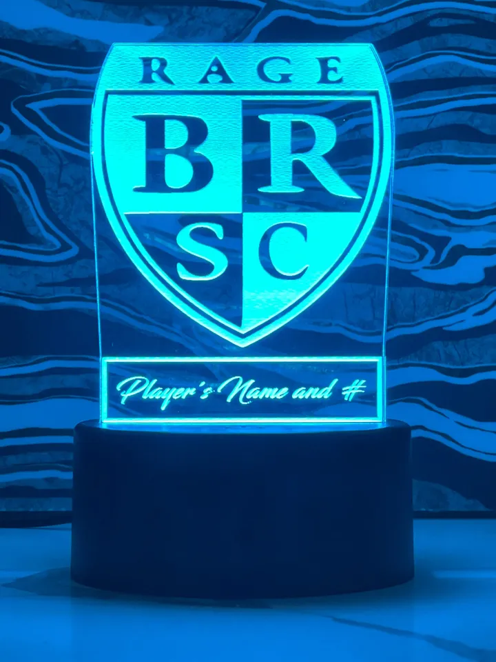 Team Sports RGB Light Up Plaque Acrylic Sign With Player Customization