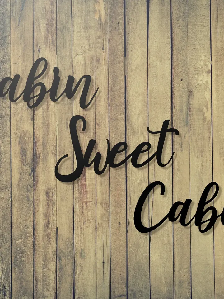 Cabin Sweet Cabin Metal Words, Cabin Decor, Decorative Words, Cabin interior decor, Christmas Gift, Christmas Cabin