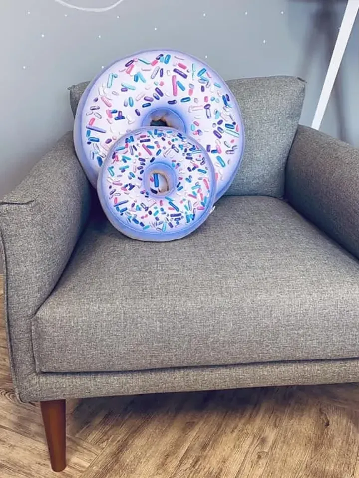 Donut Pillow / Donut light purple / Donut gift / kids room / Food Pillow / Donuts decor / birthday decoration