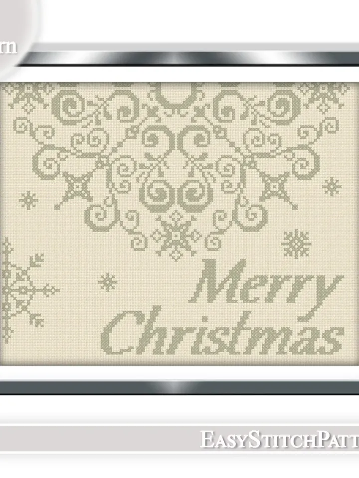 Snowflake cross stitch pattern. Christmas cross stitch pattern. Winter. Merry Christmas. Easy.
