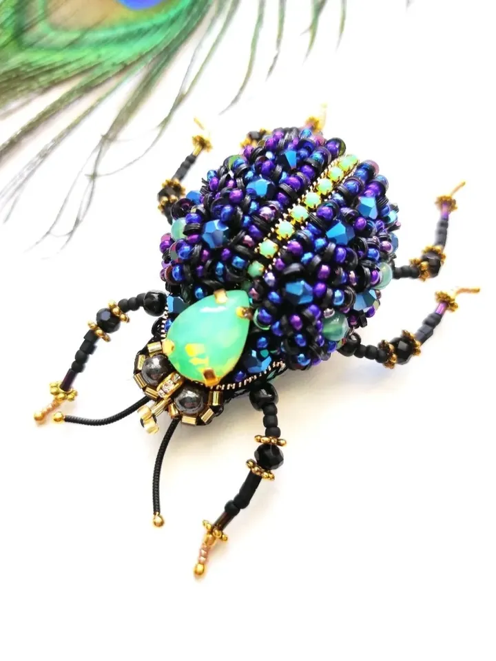 Beaded insect brooch, insect pin, mooth brooch, butterfly brooch, bug pin, bee brooch, bug brooch, insects, madam toto