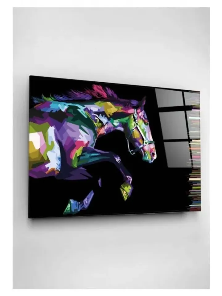 Horse Tempered Glass Printing Wall Art , Natural And Vivid Wall Decor , Modern Wall Art, Extra Large Wall Art