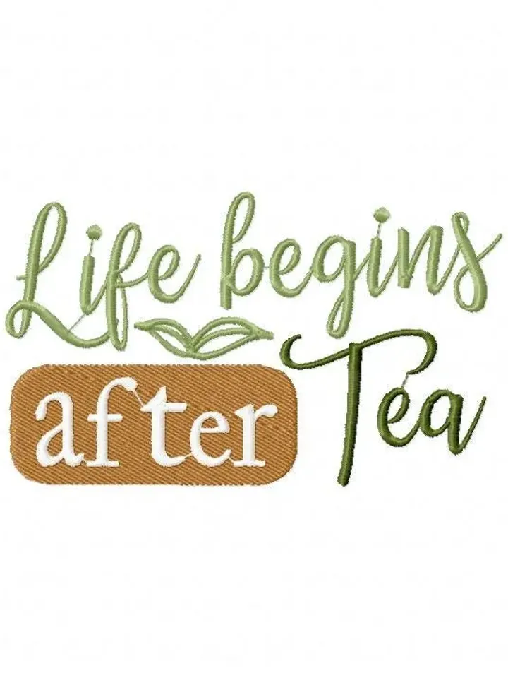 5 Tea Time Quotes Embroidery Design Pack 3,7 sizes,Chop it, Match Instant Download,Digital Machine,Holiday Applique Design,Gnomes Embroidery