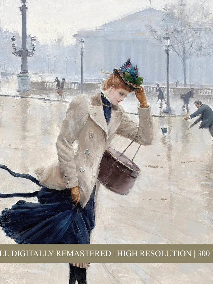 French Wall Art Painting, Woman Portrait Vintage PRINTABLE, Large Artwork Downloadable | 108