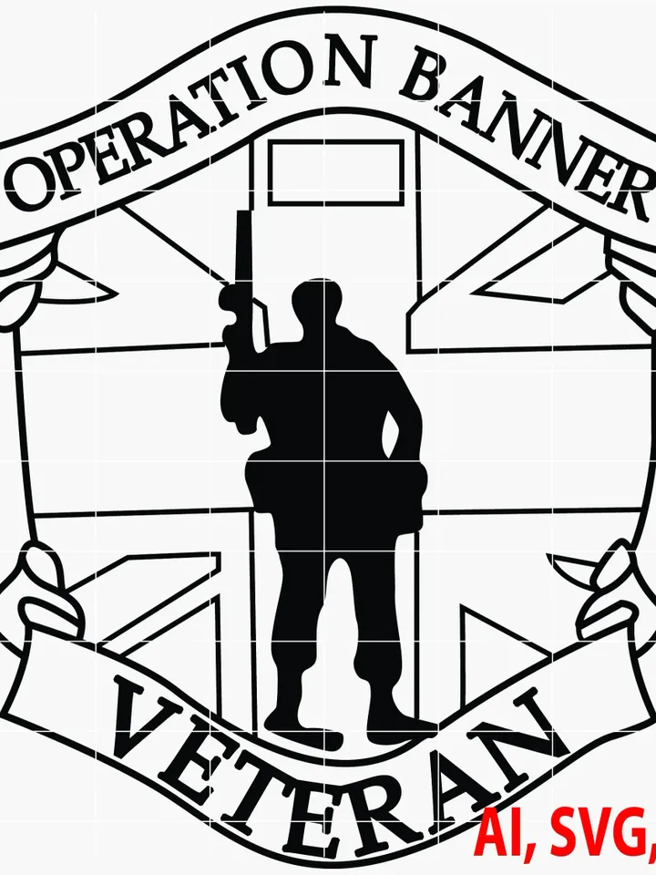 Operation Banner Veteran Badge, Logo, Seal, Custom, Ai, Vector, SVG, DXF, PNG, Digital
