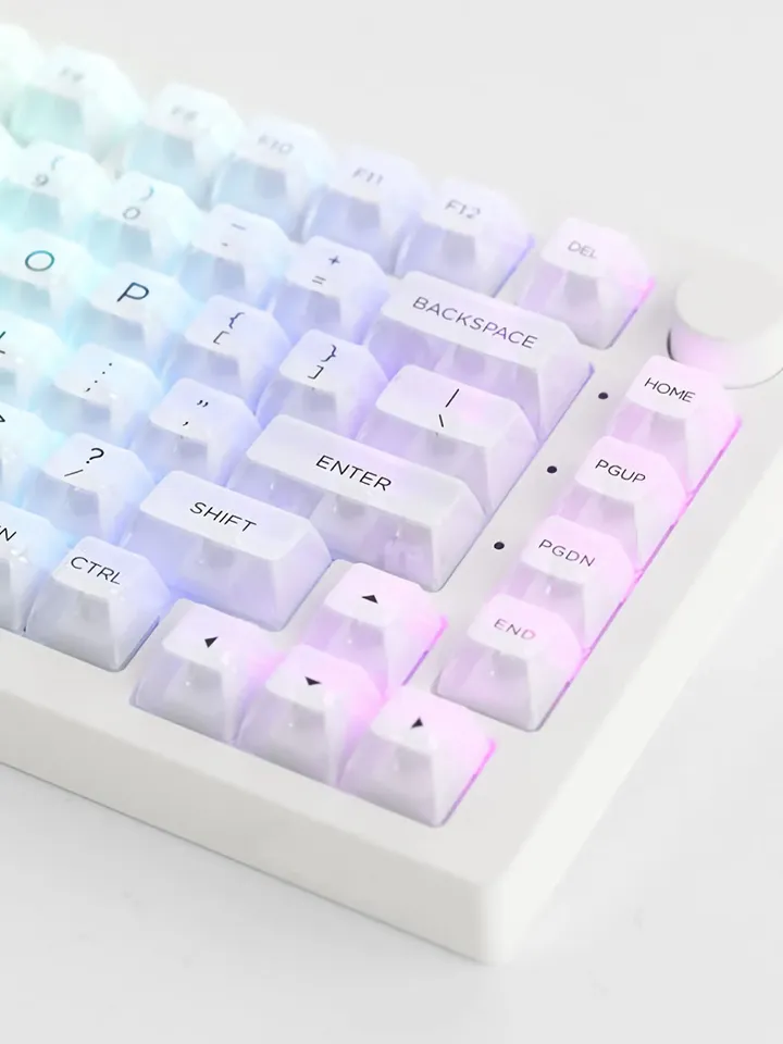 White Clear keycap Backlight keycap Transparent keycap Mechanical keyboard keycap Keycap set White keycap