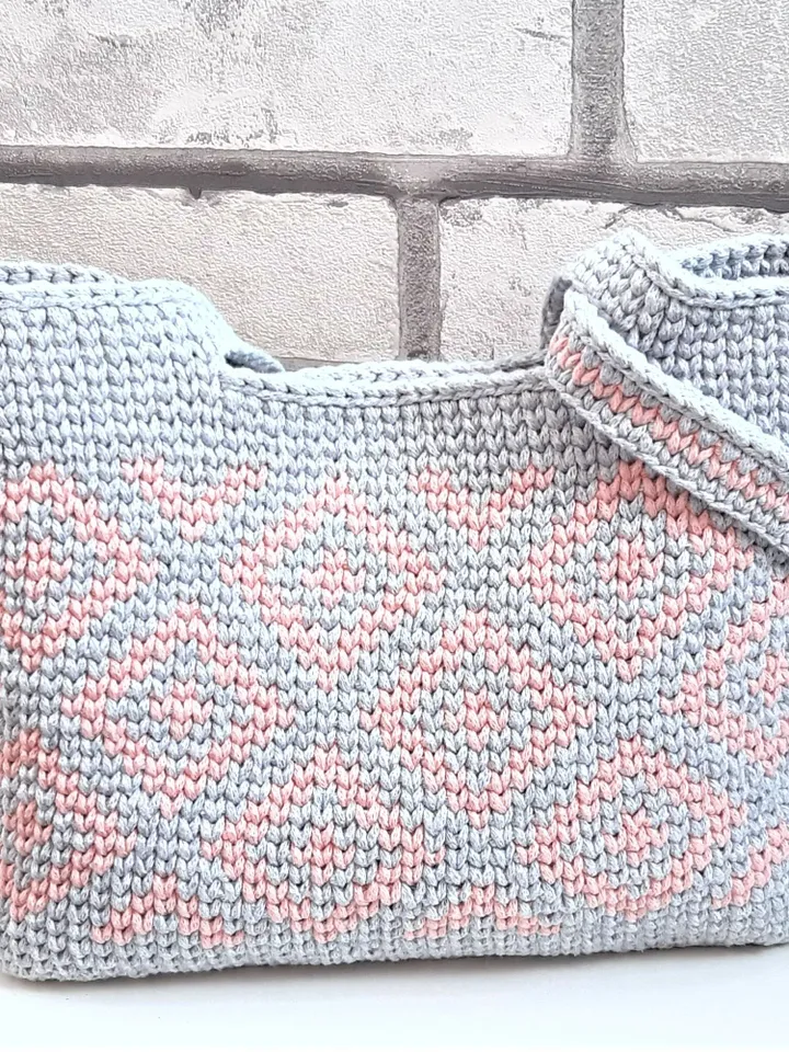 Cotton boho tote Unique hand-woven bag