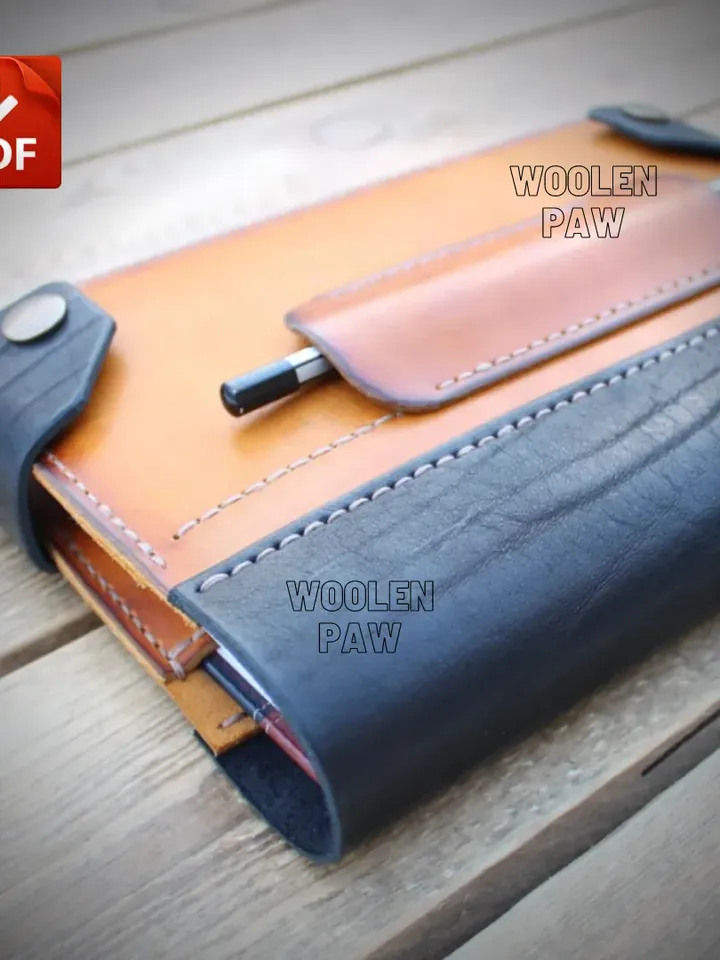 Leather Book cover - PDF pattern + two size. B3