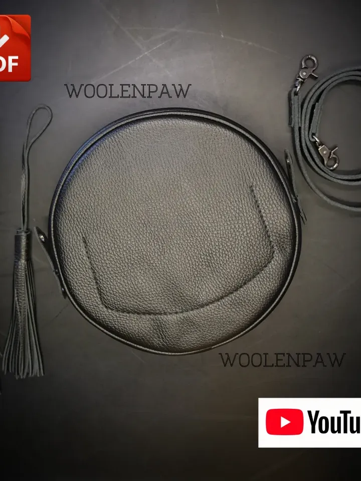 Lady's round bag - PDF leather pattern. BG21