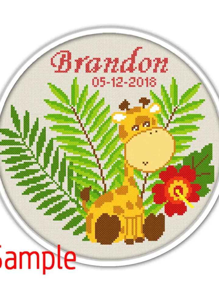 Little giraffe Cross Stitch Pattern. Nursery Cross Stitch Pattern.