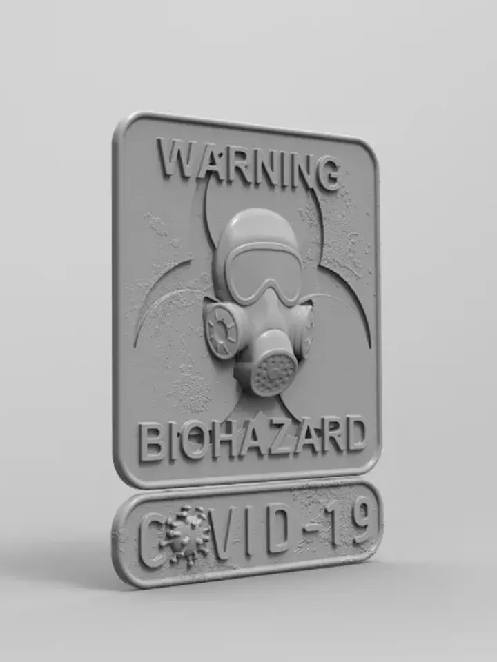 3D Model STL CNC Router file 3dprintable Panel Biohozard