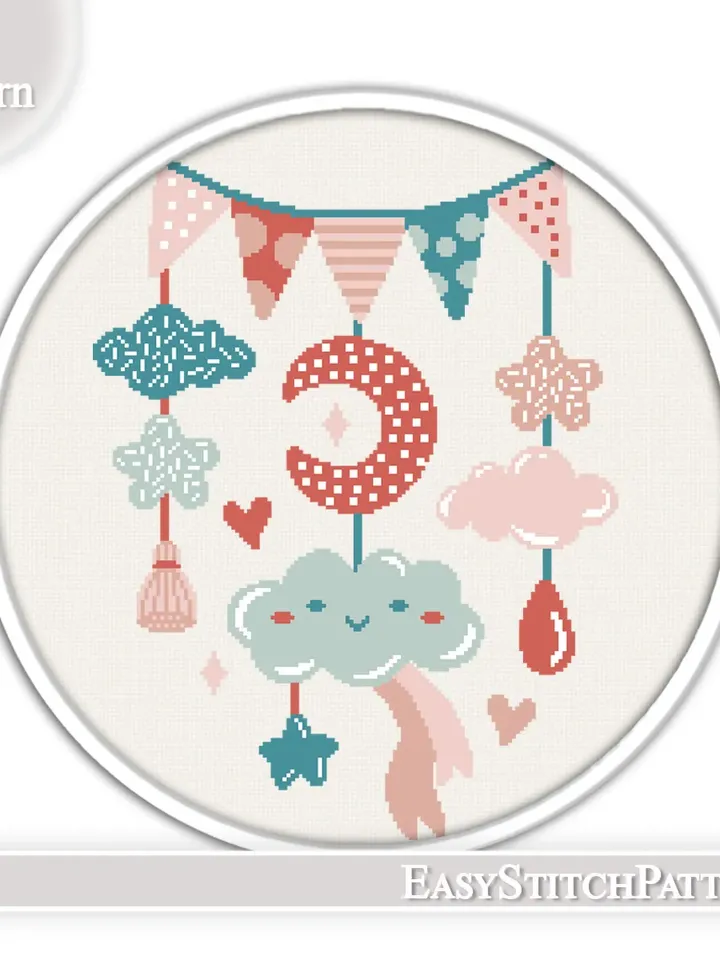 Nursery Cross Stitch Pattern. Baby Cross Stitch pattern.
