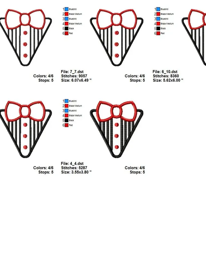 Tuxedo Red 1st birthday for Boy Design Applique for Machine Embroidery
