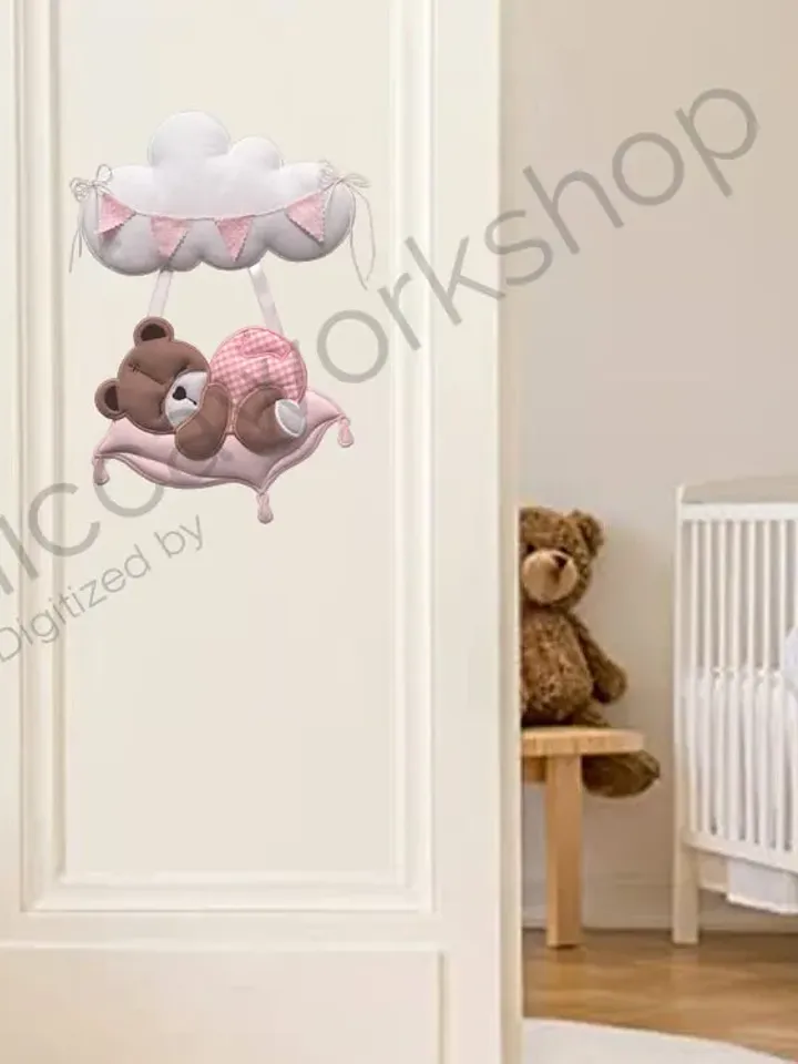 ITH Orsetto sul cuscino - Ricamo a macchina con tutorial