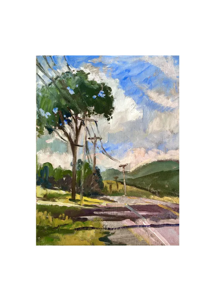 Original Landscape Painting - Summer Light/Williamstown/Berkshires - 8x10 Oil on Linen, Impressionist Plein Air Fine Art, Signed Original