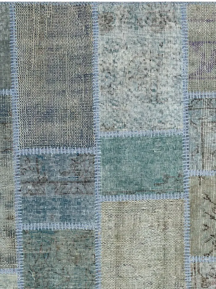Blue Patchwork Kilim Rug, Handmade Turkish Patchwork Rug, 160x230 cm 5,3x7,5 ft ,