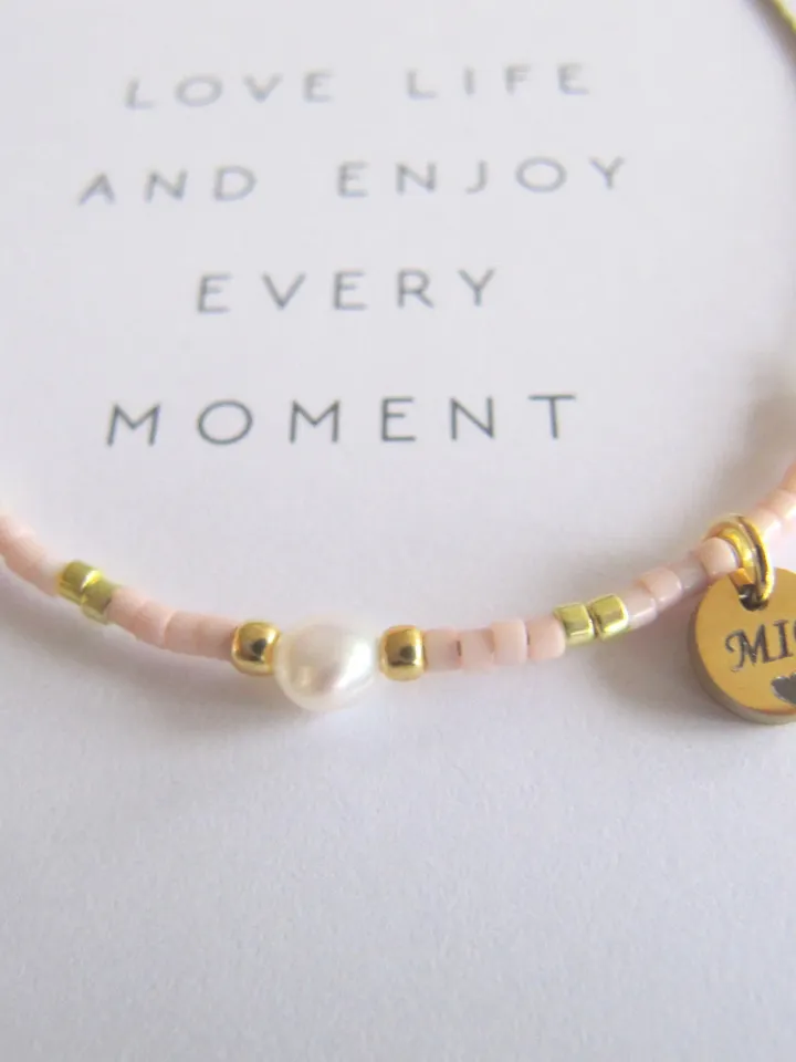 Miyuki bracelet and  gift Card/Dainty & Beaded Tiny beads/Miyuki bracelet,  friendship bracelet with freshwater pearl, Miyuki bracelets