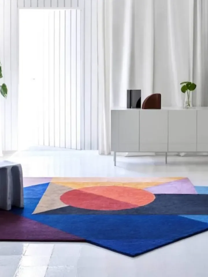 Irregular Hand Tuft Black And White Modern Indoor Wool Rug Hand Made Rug For Bed room Kids room Living room 3x5 4x5 5x8 6x9 8x10 8x11 9x12
