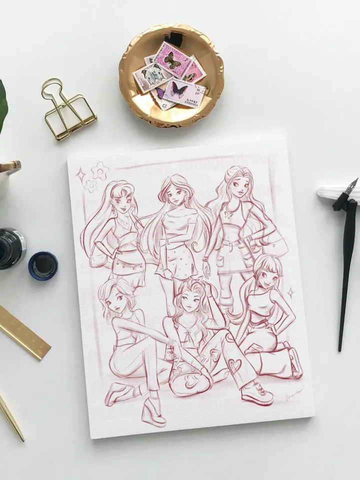 Modern Winx Club Girls Sketches Coloring Book -/Digital/Instant Download