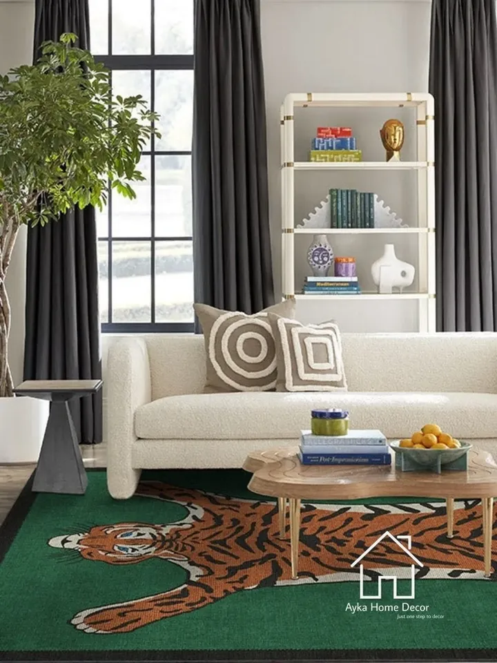Leopard 100% Handmade Woolen Area Rug For Hall Kitchen Living Room Bed Room Bath Room Dining Room Kids Room Carpet / Chita / Christmas Gift