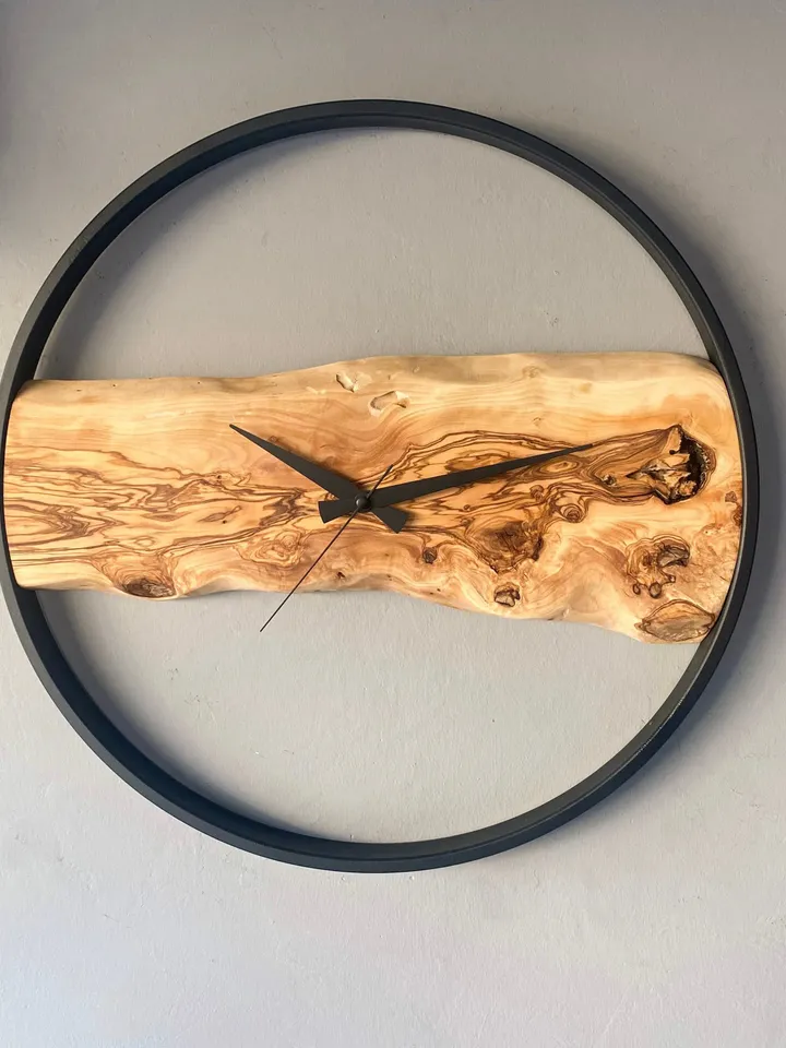 Made to Order Olive Wood Wall Clock, Custom Made Wood Wall Clock, Unique Wall Clock, Housewarming Gift First Home