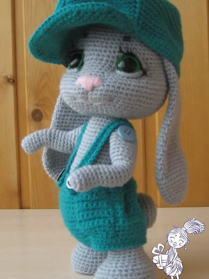 Crochet pattern: Rowdy-Dowdy Bunny  very 1 st original. Amigurumi pattern