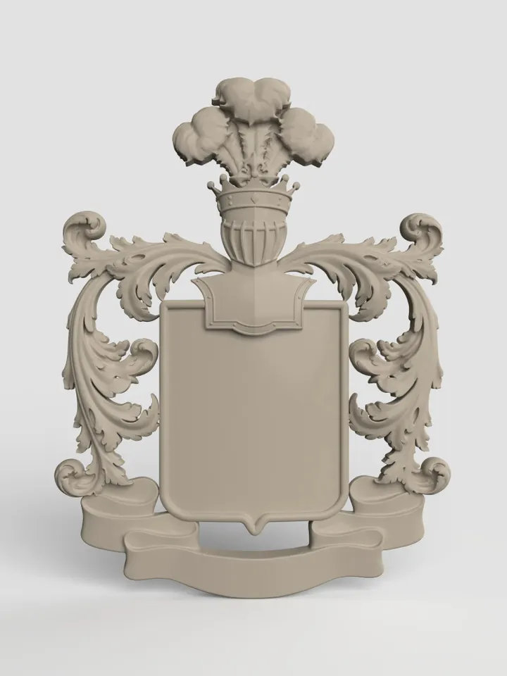3D Model STL CNC Router file 3dprintable Panel Medieval Coat of Arms