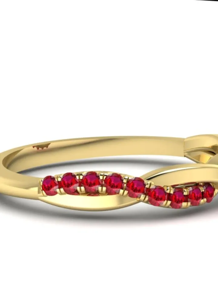 TWISTED RUBY RING | Red Gemstone Ring | Ruby Wedding Ring | Minimalist Ruby Gold Ring | Handmade Gemstone Gold Ring | Gift For Engagement