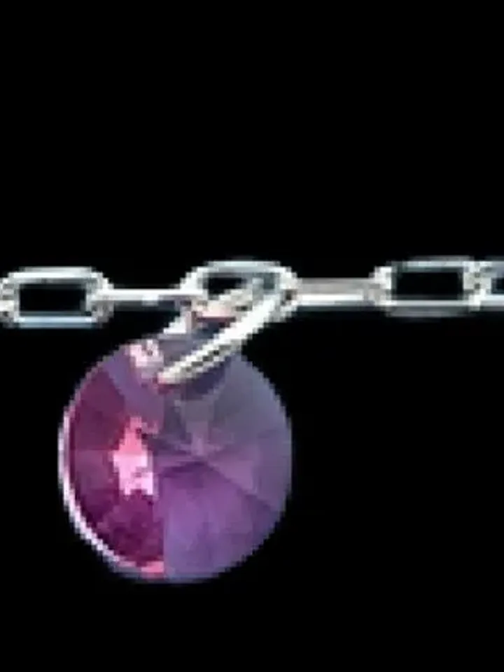 Sterling Silver Anklet with dangling purple bead charm Anklet Bracelet anklets for women 10" Adjustable