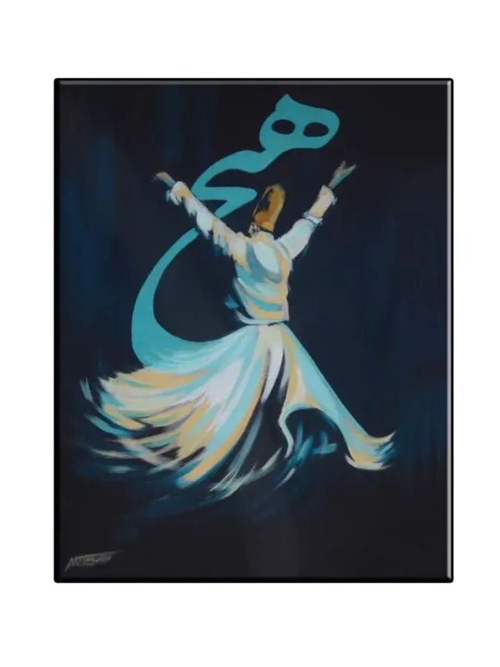 Mevlana Print on Canvas , Floating Frame Option, Modern Wall Art, Extra Large Canvas Wall Art